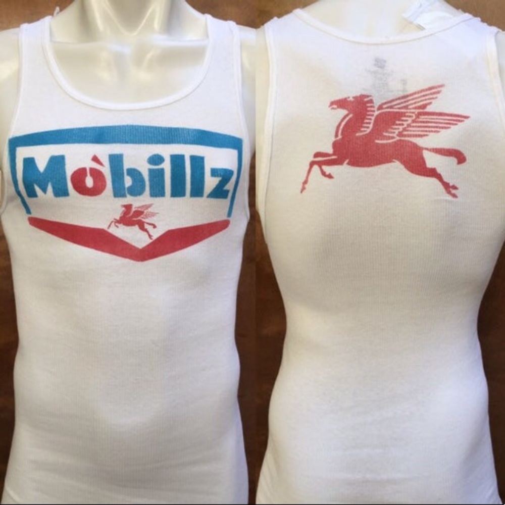 Mobillz filling station handmade funny tank top L